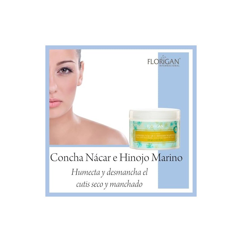 FLORIGAN Crema Aclaradora CONCHA NÁCAR e HINOJO MARINO 350grs. FLORIGAN