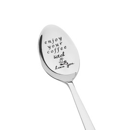 Girlfriend Boyfriend Anniversary Birthday Gifts for Husband Wife Christmas Gifts for Best Friend Enjoy Your Coffee Love You Spoon Gifts for Sister Funny Gifts for Coffee Lovers Gifts for Women Men