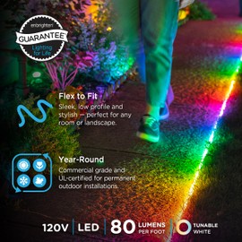 Enbrighten Vibe Neon Rope Light, 24ft, Smart RGB Flexible LED Rope Light, Color Changing, Dimmable, Indoor Gaming and Streaming, Outdoor Landscape, Compatible with Alexa, Google Home, 58088