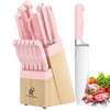 Pink Knife Set,14 Pieces Professional Kitchen Knife Set with Universal