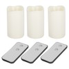3pcs Electronic LED Candles Plastic Flameless Flickering Pillar Fake Candles