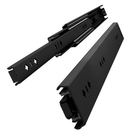 VADANIA 32" Heavy Duty Drawer Slide Without Lock #A53, Black-electroplated Cold-Rolled Steel, 2" Width Up to 264lb Load Capacity, 3-Fold Full Extension, Ball Bearing, Side Mount, 1-Pair