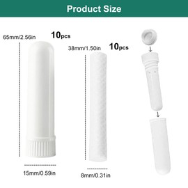 Pack of 10 Scented Pens for Essential Oils, Essential Oil Tubes with 10 Wicks, Essential Oil Aromatherapy Nasal Inhaler Tubes Refillable Inhaler Stick, for Aromatherapy and Perfume