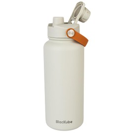 Blackube Stainless Steel Drinking Bottle, 1000 ml, Thermos Flask, BPA-Free, Leak-Proof, Large Metal Water Bottle for Sports, School, Fitness, Outdoor, Camping, White