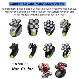 Head Shaver Replacement Blades Compatible with Freedom Grooming Bald Head Shaver,5 Blades Refills Shavers Heads for Shaving Bald Men,Replacement Blade Compatible with Flex Series Shaving Kit,3Packs.
