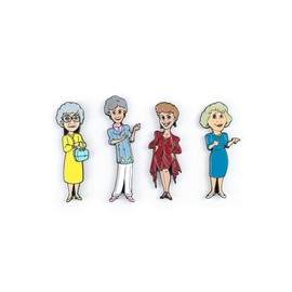 The dorado Girls - Juego de 4 alfileres esmaltados, color rosa, blanco, Sophia, Dorothy Novelty Pins – Mochila para mujer, bolso, bolso, accesorios de solapa, bonitos botones de coleccionista – Gran