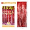 5 Pack Red Foil Curtain Backdrop 3.2ft x 9.8ft Metallic