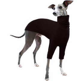 Whippet Pullover, Whippet Turtleneck Sweater Italian Greyhound Coat Dog Jacket Puppy Jumpers for Small Dogs(Brown, S)