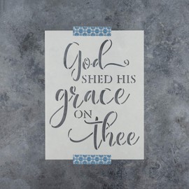 God Shed His Grace On Thee Independence Stencil - Reusable Stencils for Painting - Create DIY God Shed His Grace On Thee Independence Home Decor
