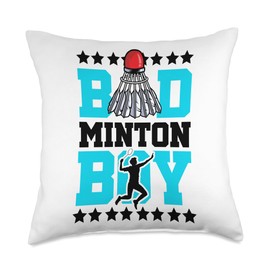 Badminton Boy Noun Definition Shuttlecock Badminton Player Throw Pillow