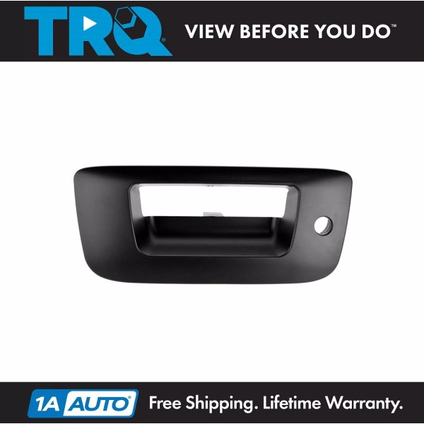 TRQ Tailgate Handle Bezel with Keyhole Smooth Black for 07-14