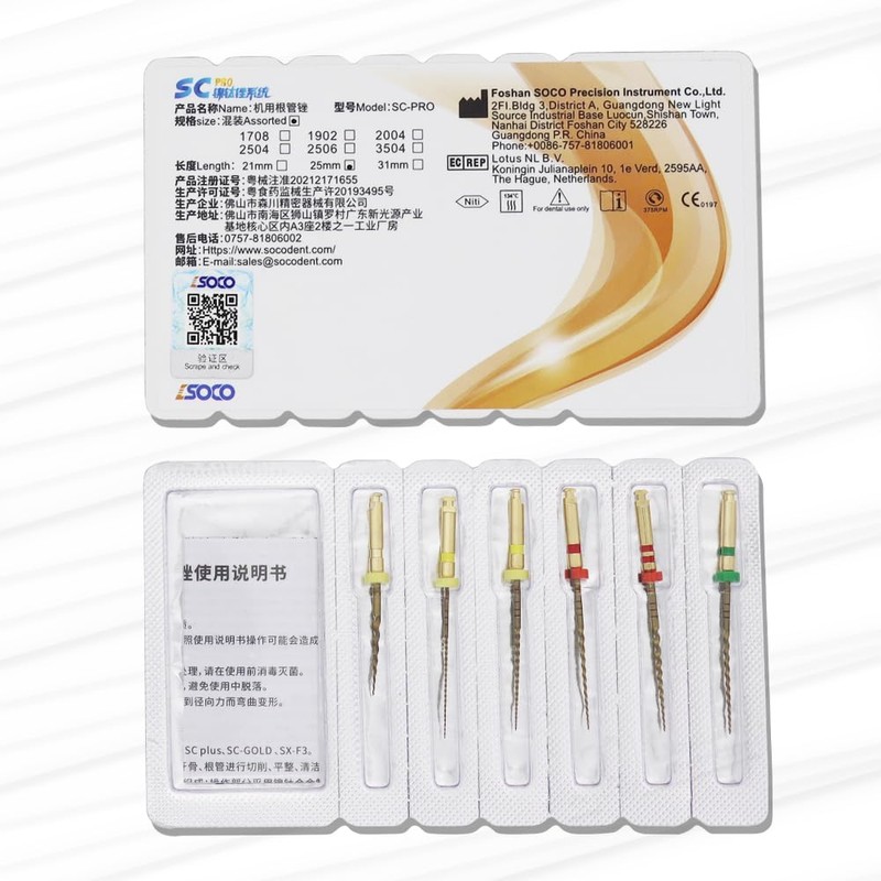 COXO & SOCO 6Pcs 25MM Lima de Conducto Radicular Dental