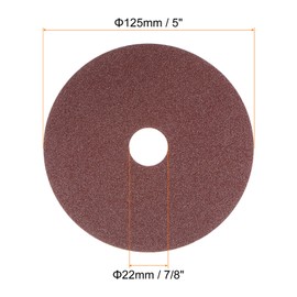 HARFINGTON 50pcs 120 Grit Aluminum Oxide Resin Fiber Discs 5"x7/8" Metal Sanding Grinding Discs for Angle Grinding Machine Polishing and Grinding Metals, Wood, and Fiberglass