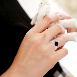 Orchid Jewelry 925 Sterling Silver Band Rings For Women - Delightful 2.2 Carats Blue Sapphire Gemestone