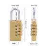 sourcing map 4 Digit Combination Padlock Brass Locks 5mm Shackle