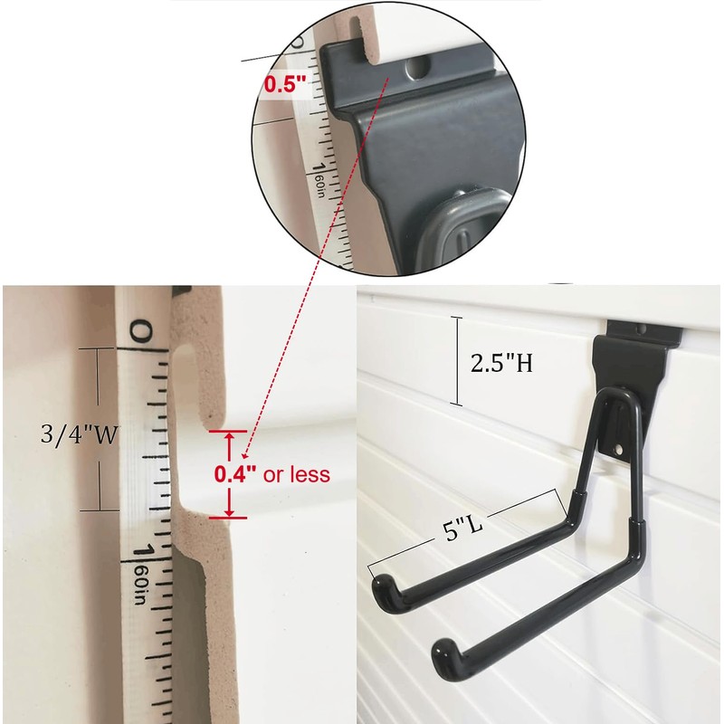 ATOOLA Slatwall Hooks, Garage Slatwall Accessories, Multi Size Slat Wall