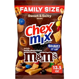 Chex Mix Sweet and Salty Recipe Snack Mix, with M&Ms Milk Chocolate Candies, Family Size, 13.5 oz
