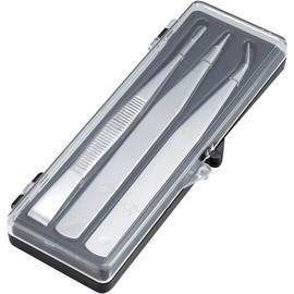 TRUSCO TSP-93 Stainless Steel Tweezers Set of 3