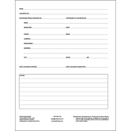 BookFactory Chemical Inventory Log Book/Journal/Logbook - 120 Page, 8.5''x11'', Black Hardbound (XLog-120-7CS-A-L-Black(Chemical Inventory Log Book))