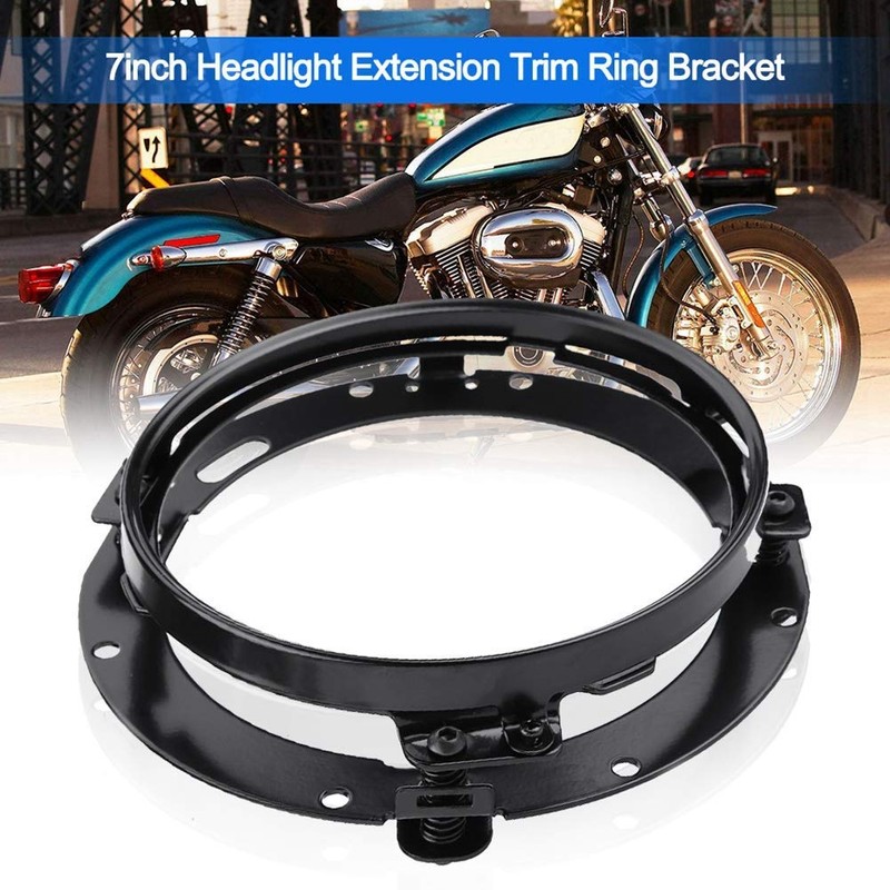 KIMISS 7 Inch Motorcycle Headlight Bracket, Galvanized Headlight Round Ring