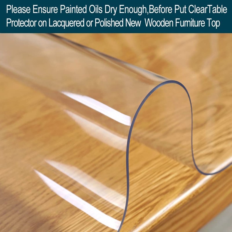 Wadrac Multisize Small PVC Clear Table Cover Top Protector-12x38 in