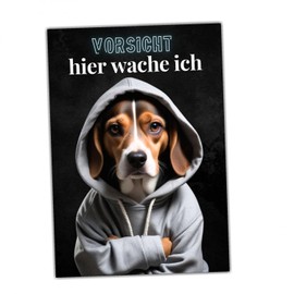 siviwonder Dog Sign with German Text "Vorsicht Beagle" English Dog Saying Door Sign Warning Sign Here Wake I Gift Idea Funny Saying Dog Motif Aluminium Weatherproof Dog Sign