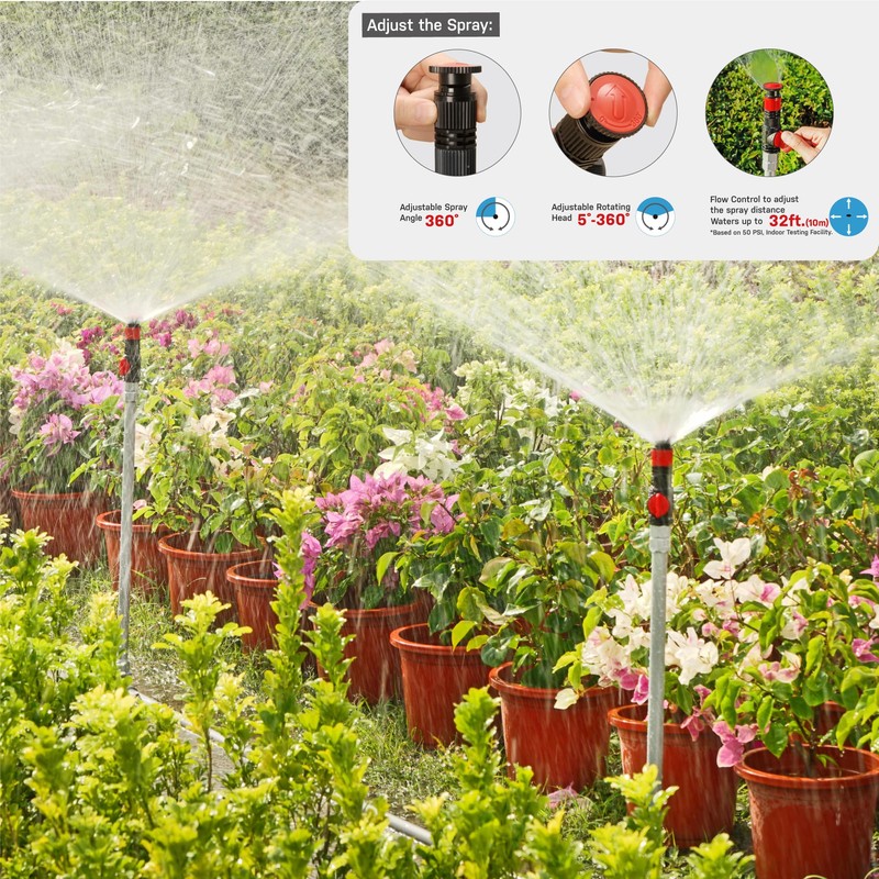 Eden 99989 Multi-Adjustable Sprinkler with Metal Extension Set (12 pcs),
