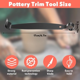 Stainless Steel Pottery Trimming Tools for Clay and Ceramic Trim, Pottery Trimming Tools, Quality Double Ended Clay Trimmings Tool and Supplies for Potteryy and Clays Artists
