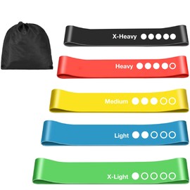 Set of 5 Resistance Bands for Women & Men – Skin-Friendly Exercise Loop Bands with 5 Strength Levels for Legs, Glutes, Arms, Yoga, Pilates & Home Workouts – Carry Bag Included