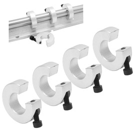 Linear Rail Stop Collars, 4pcs SBR20 Aluminum Alloy Shaft Collar, Anti Collision Block Stopper, CNC Parts Tool with M4 Set Screw, 20mm Bore Size, 40mm OD, 12mm Thickness