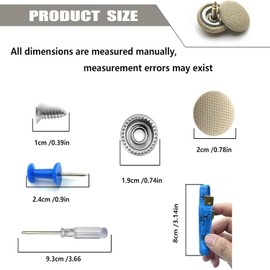 MEZOKUCEL 60 Pcs Automotive Car Roof Headliner Repair Kit, Universal Auto Roof Snap Rivets Repair Button Retainer Design for with Installation Tool and Fit All Cars Roof Flannelette Fixed (Beige)