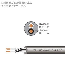 Fuji Electric Cable 2CT 3.5sq 3 Core 600V Pressure Resistant 2 Types Rubber Cab Tire Cable (3.5mm 3c) (Cut Out From 3.3 m) CG