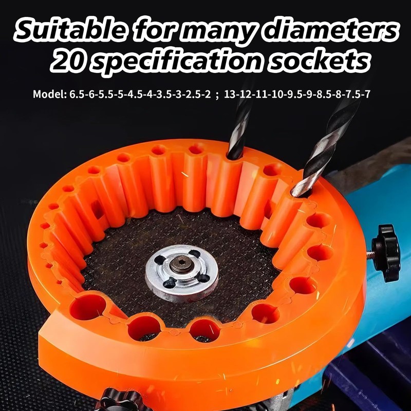 Professional Drill Bit Sharpener Attachment, Precision Tool Sharpener for Metal/Wood/Plastic