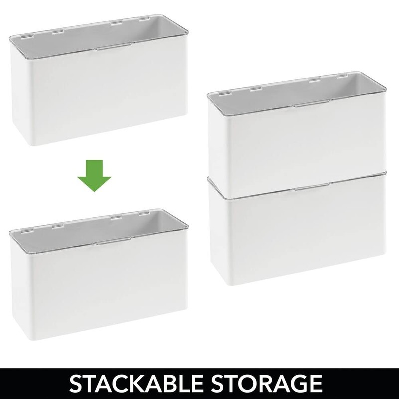 mDesign BPA Free Plastic Storage Box - Stackable Plastic Box