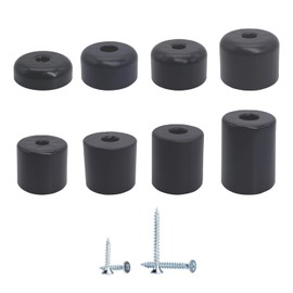 20 x Black Plastic Furniture Legs Height 45mm Round Diameter 50mm Screws Included (20 Pieces Height 45mm)
