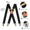 MENDENG Suspenders for Men Black Bronze Snap Hooks for Belt