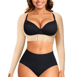 LODAY Arm Compression Sleeve Women Upper Arm Shaper Lipo Post Surgery Arm Sleeves for Women (Beige, Large)