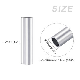 METALLIXITY 6063 Aluminum Tube Aluminum Pipe Aluminum Hose 20mm OD x 16mm ID x 100mm L Round Tube for Furniture Machinery DIY Crafts