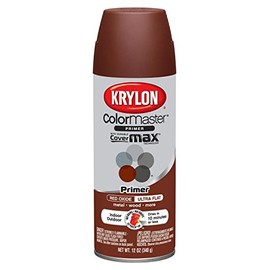 Krylon K05131707 ColorMaster Paint + Primer, Ultra Flat Primer, Red Oxide, 12 oz.