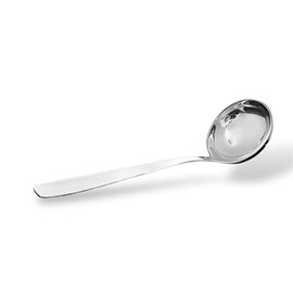 Stainless Steel Kitchen Utensil Set, Serving Spoons, Ladle, Skimmer, Turner, Pasta Spoon and Tools, Dishwasher Safe (25 cm LADLE)