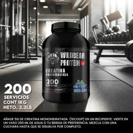 Creatina Monohidratada 1kg Wild Bear 200 Servicios Varios                                                                                             