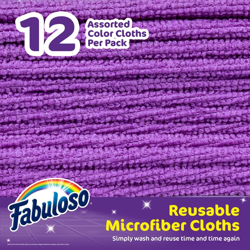 Fabuloso Microfiber Cleaning Cloths for Home & Car, Lint-Free Scratch-Free