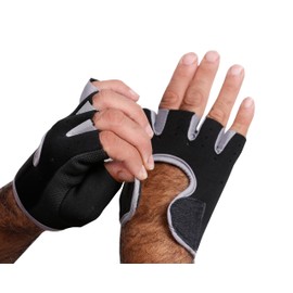 Weight Lifting Gloves with Wrist Support Gym Workout Cycling Training Fitness Sports Gloves Exercise body pump Short finger Padded Firm Grips protection Anti-Slip Men Women kids (Medium, Grey/Black)