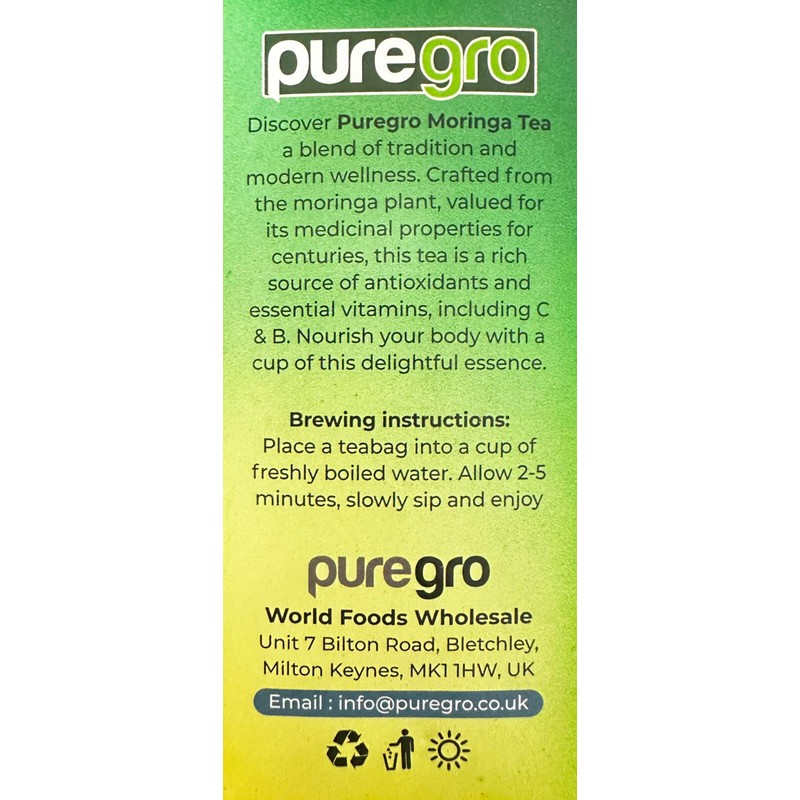 Puregro Pure Moringa Tea 40g (20 Tea Bags) | PACK