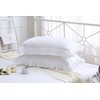 Ruffles Pillow Cases Shams Covers White Queen Size 2 Pack