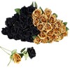 IHFAIO 40 PCS Artificial Flowers Fake Roses with Long Stem