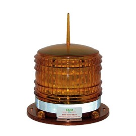 S8LF Amber Flashing 2NM IP67 Solar LED with a Bird Spike Marine Dock Barge Safety Beacon Light 360 Degree