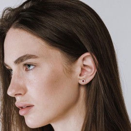 COAI Women's Crystal Earrings with Natural Stone Silver Stud Earrings 925 for Women, Sterling Silver Stone, Garnet