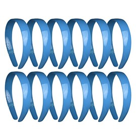 1 Inch Plastic Headbands (set of 12) - Blue