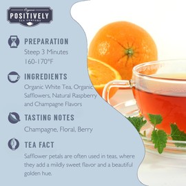 Organic Positively Tea Company, White Mimosa White Tea, Loose Leaf, 4 Ounce